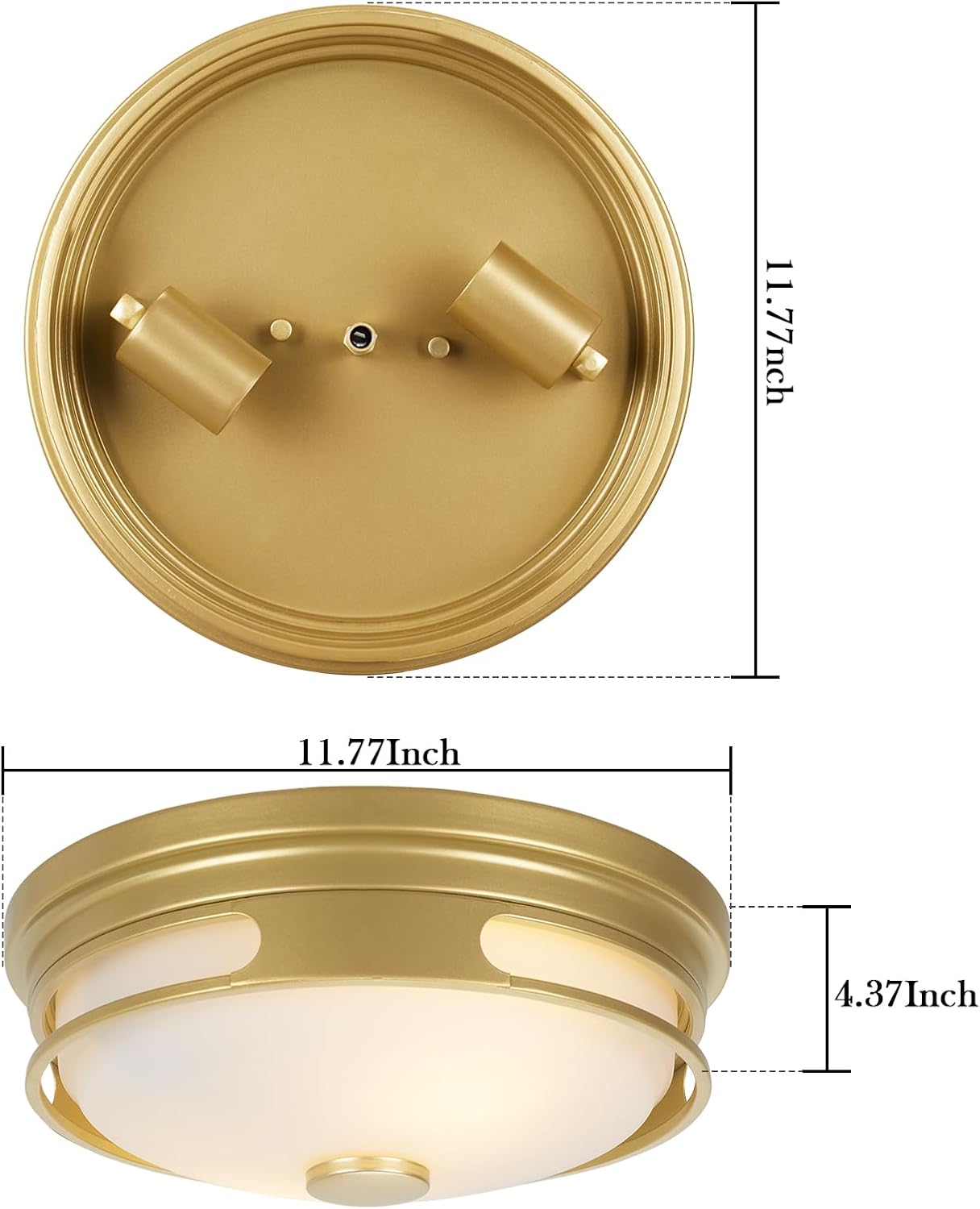 Close to Ceiling Light Fixture, Flush Mount Ceiling Light with Frosted Glass Shade, 2-Light Modern Country Black White Ceiling Lamp for Kitchen Bathroom Hallway Entryway Foyer Black ROS64A BG