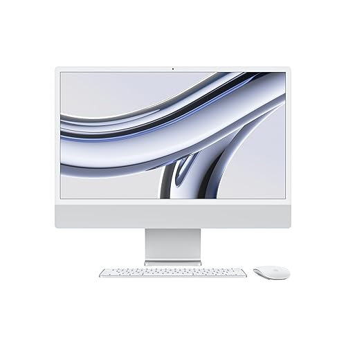 Immagine del prodotto Apple 2023 Computer desktop all-in-one iMac con chip M3: CPU 8-core, GPU 10-core, display Retina 4,5K 24'', 8GB di memoria unificata, 512GB di archiviazione SSD, accessori in tinta. Color Argento