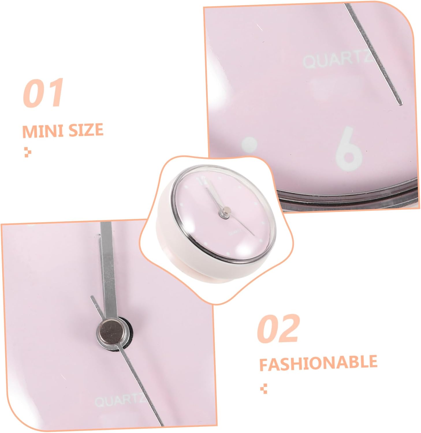 3pcs Mini Bathroom Clock with Cup Easy to Install Analog Timer for Shower Home Office and Hotel Decor Battery Operated Silent Design Shape Face