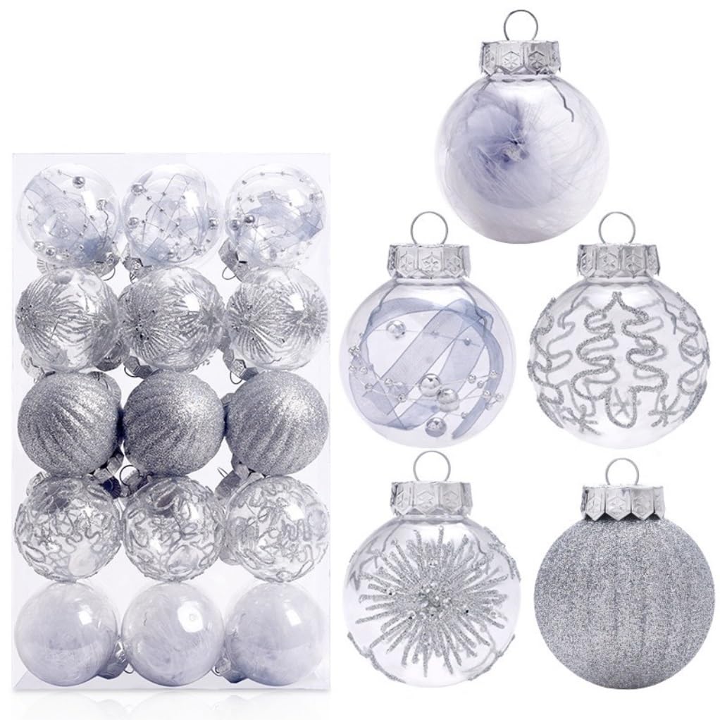 Weihnachtskugeln 30 Stück Weihnachtskugel-Ornamente, 2,36 Zoll/6 cm, Bruchsicherer Weihnachtsbaumschmuck, Kunststoff-Hängekugel Für Den Urlaub Dekoration(E)