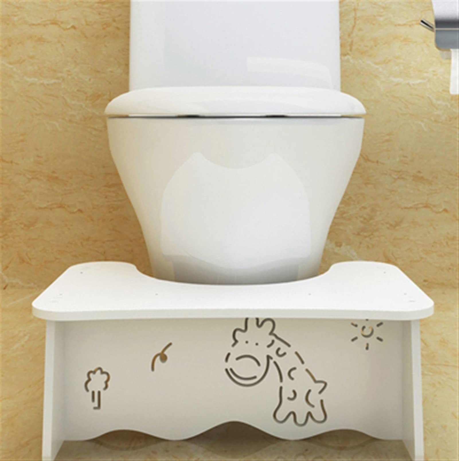 Taburete de Inodoro para baño, Taburete de Inodoro Antideslizante Ayuda para Inodoro Reposapiés en Cuclillas Ayuda para Orinal Ayuda a prevenir el estreñimiento Suministros de baño Ayuda (C