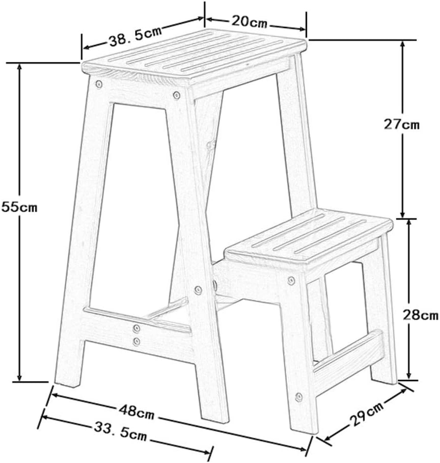 CHEWYNP Easy and Convenient Folding Step Stool,Folding Chair Wooden Ladder Staircase Stepladder Stairway Chair for Home Fold up Library/Kitchen/Office Steps Max Load 100Kg,Step Stool with