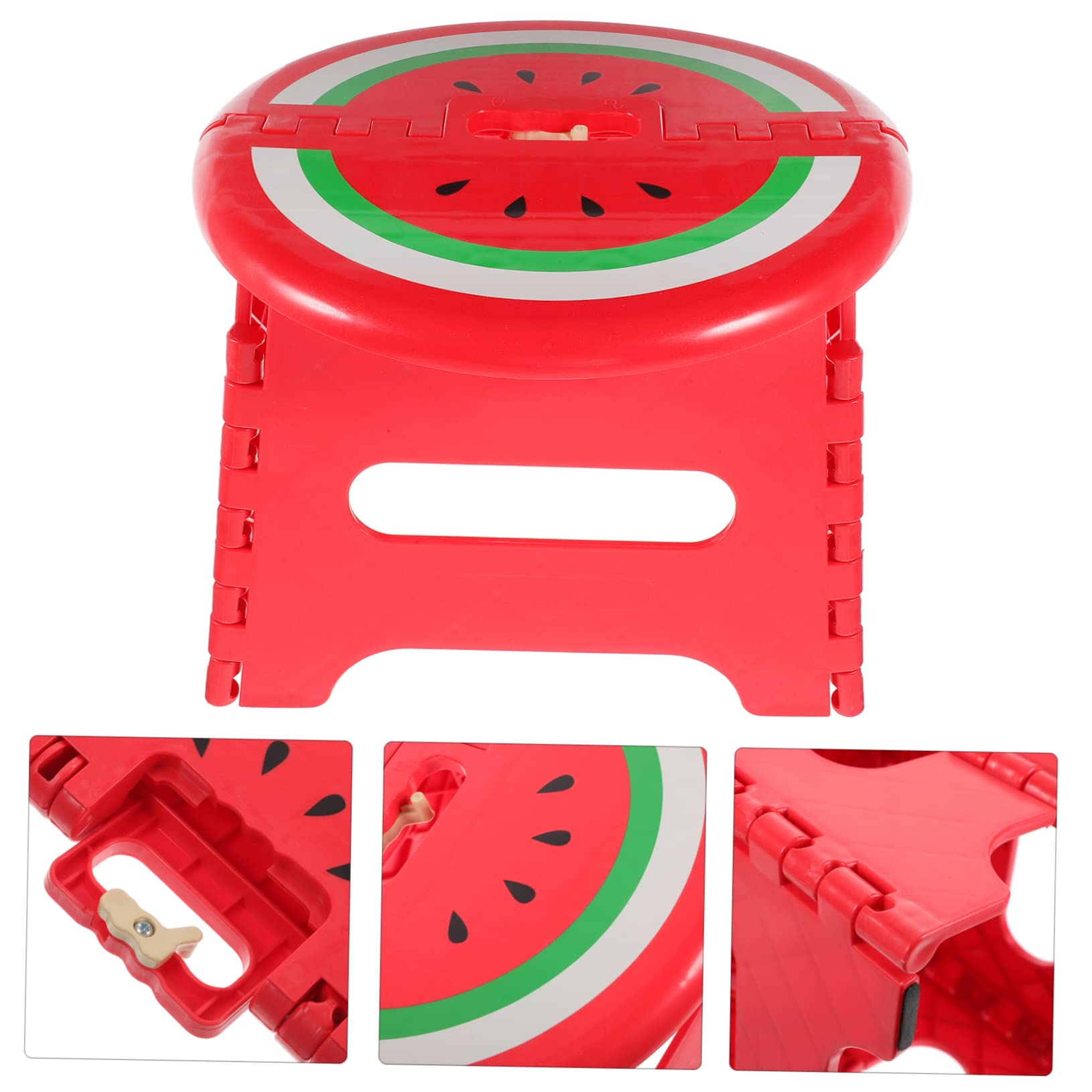 Toyvian Tabouret Pliant Portable en Plastique Rouge, Petit Format, Compact