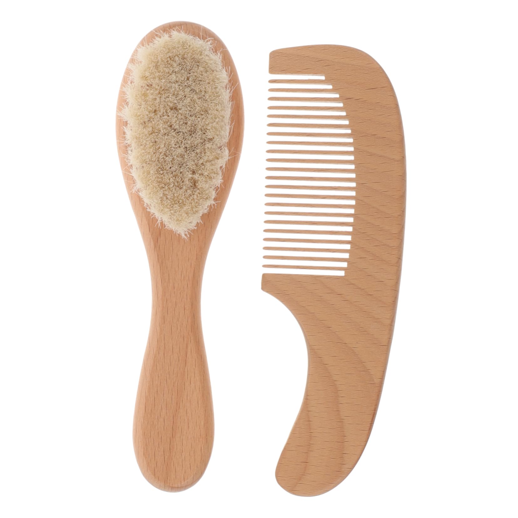 VICASKY Hair Baby Hair Brush Set Gentle Wood Handle Newborn Scalp Brush Soft Brush for Baby Grooming