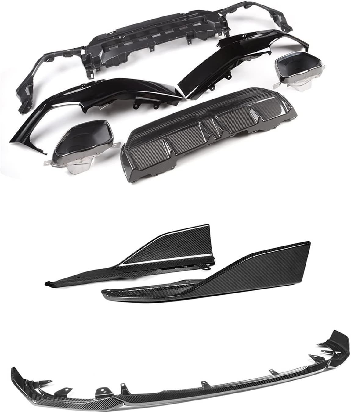 Real Dry Carbon Fiber Car Bumper Front Lip Spoiler Rear