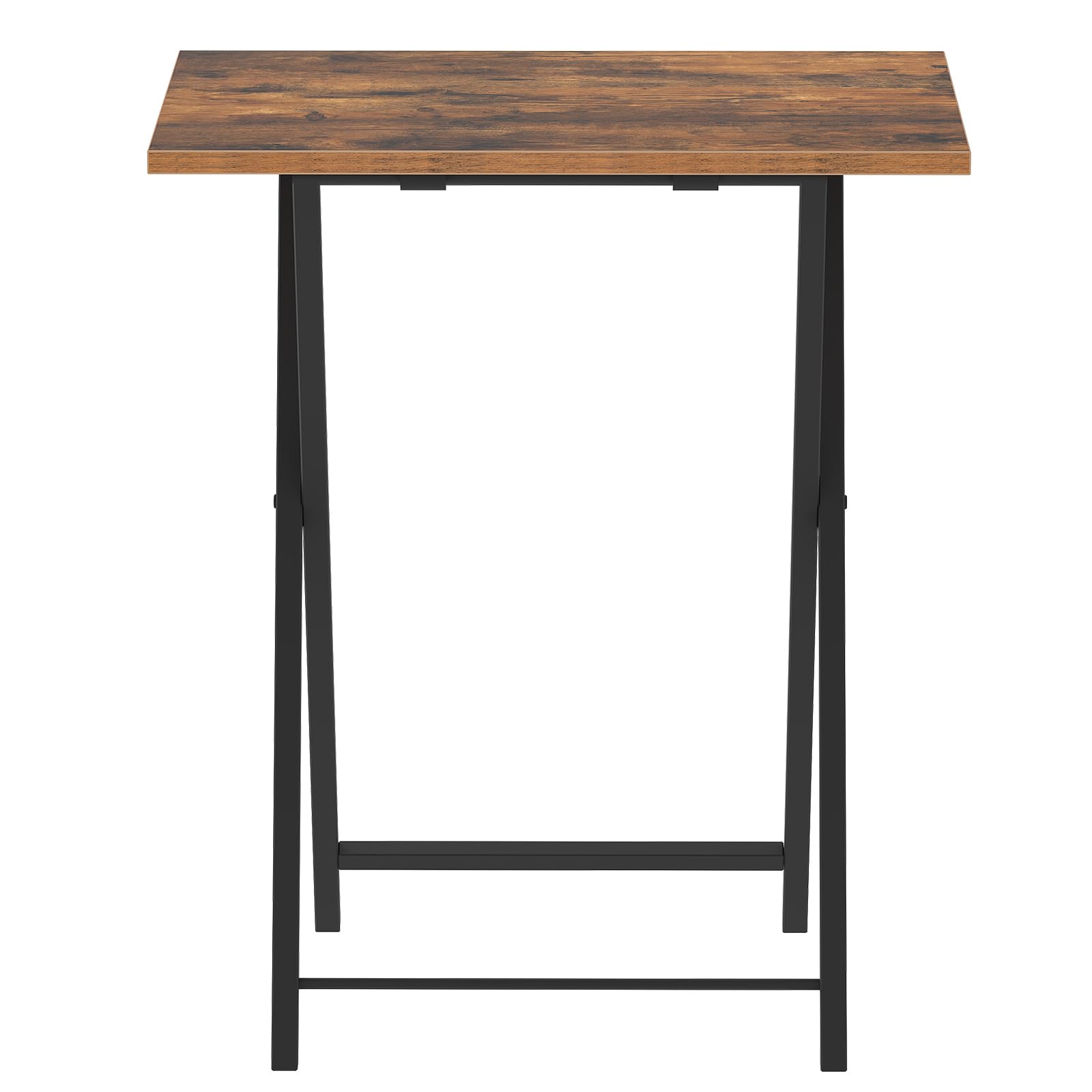 HOOBRO Tavolino, Tavolini per Spuntini, Set di 2 Pieghevoli Tavolo, Accanto al Divano, Stile Industriale, per Spazio Stretto, Struttura Stabile, Montaggio Facile, Marrone Vintage e Nero EBF25BZ01