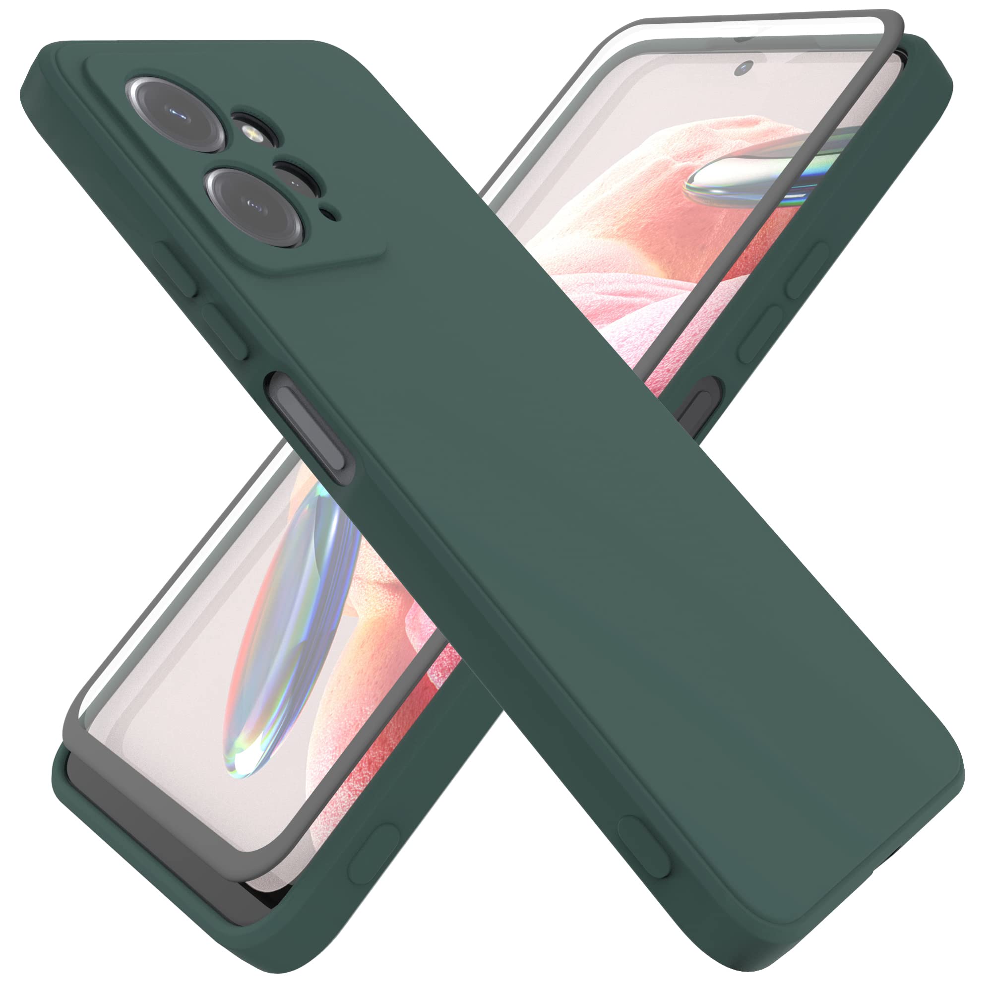 Custodia Vetro Temperato Per Xiaomi Redmi Note 12 Pro 4G | Cover Cielo Stellato Marmo Con Paraurti TPU | Foglie Verdi