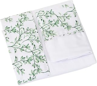 Lençol para Carrinho 3 Peças Malha Cordão Benício Botanical Verde, Biramar Baby, Verde
