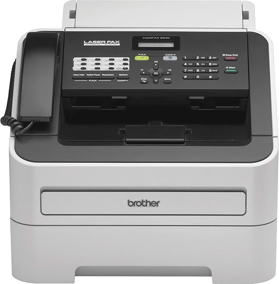 Brother FAX-2840 High Speed Mono Laser Fax Machine, Dark/Light Gray - FAX2840