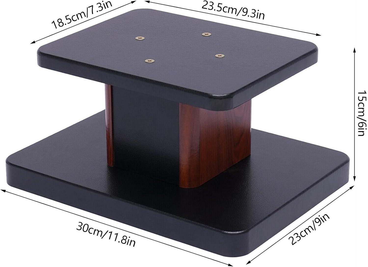 1 Pair Universal Wood Design Speaker Stands, Premium Surround Sound Home Theater Audio Stands, Bookshelf Speakers or Studio Monitors Stands (6" - Yellow Sandalwood)