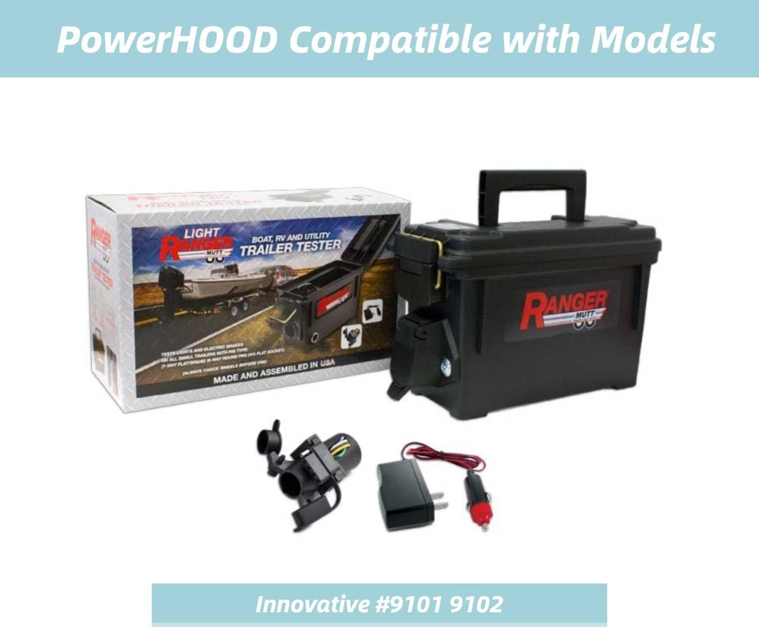 12V Lighter Plug AC/DC Adapter Compatible with Innovative #9101 9102 Light Ranger MUTT Mobile Universal Trailer Tester CHR0001 TNS 30W-120050-2 Fotexco CL-1250 Power Supply Charger Cable PSU