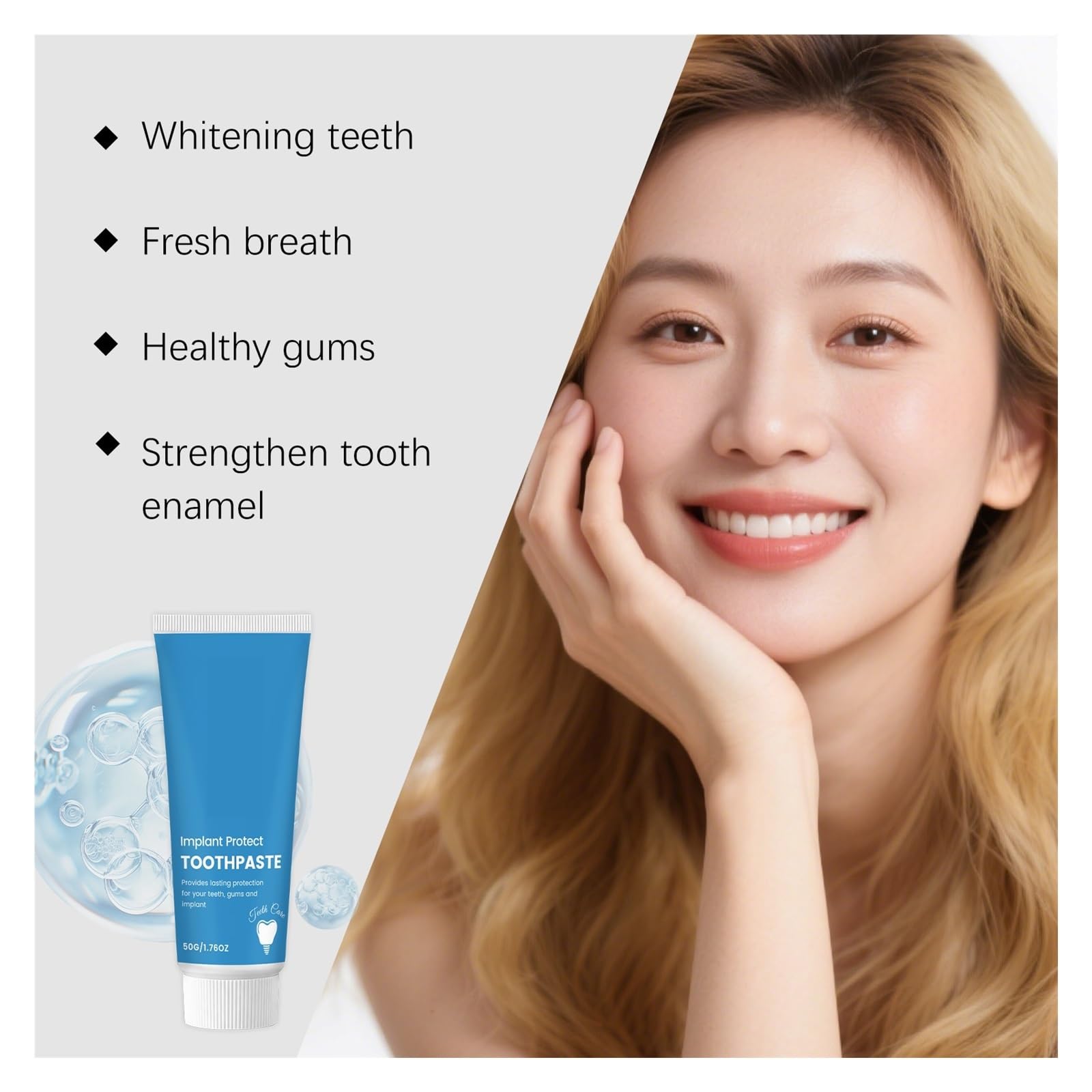 50 g de pasta dientes for una limpieza suave | Protege la superficie de los dientes, mejora la resistencia de los dientes y refresca el aliento.(3pcs)