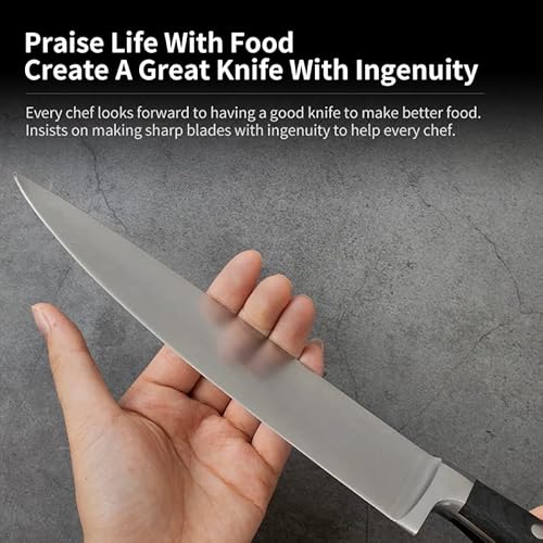 Lujack Ultra Sharp 8 Inch Professional Chef Knife Cooking Knife - Carbon Stainless Steel Kitchen Knife With Sheath And Ergonomic Pakka Wood Handle - Chopping Knife For Professional #TOP6