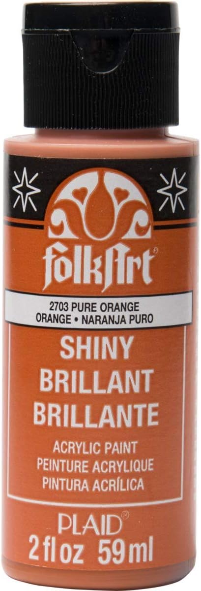 FolkArt Shiny Paint in Assorted Colors (2-Ounce), 2703 Pure Orange
