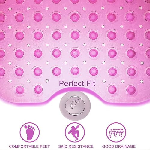 Miniatura 5 de Tapetes de bañera antideslizantes para bañera de 39 x 16 pulgadas, tapete de ducha extra largo, tapete de baño lavable a máquina, sin BPA para niños