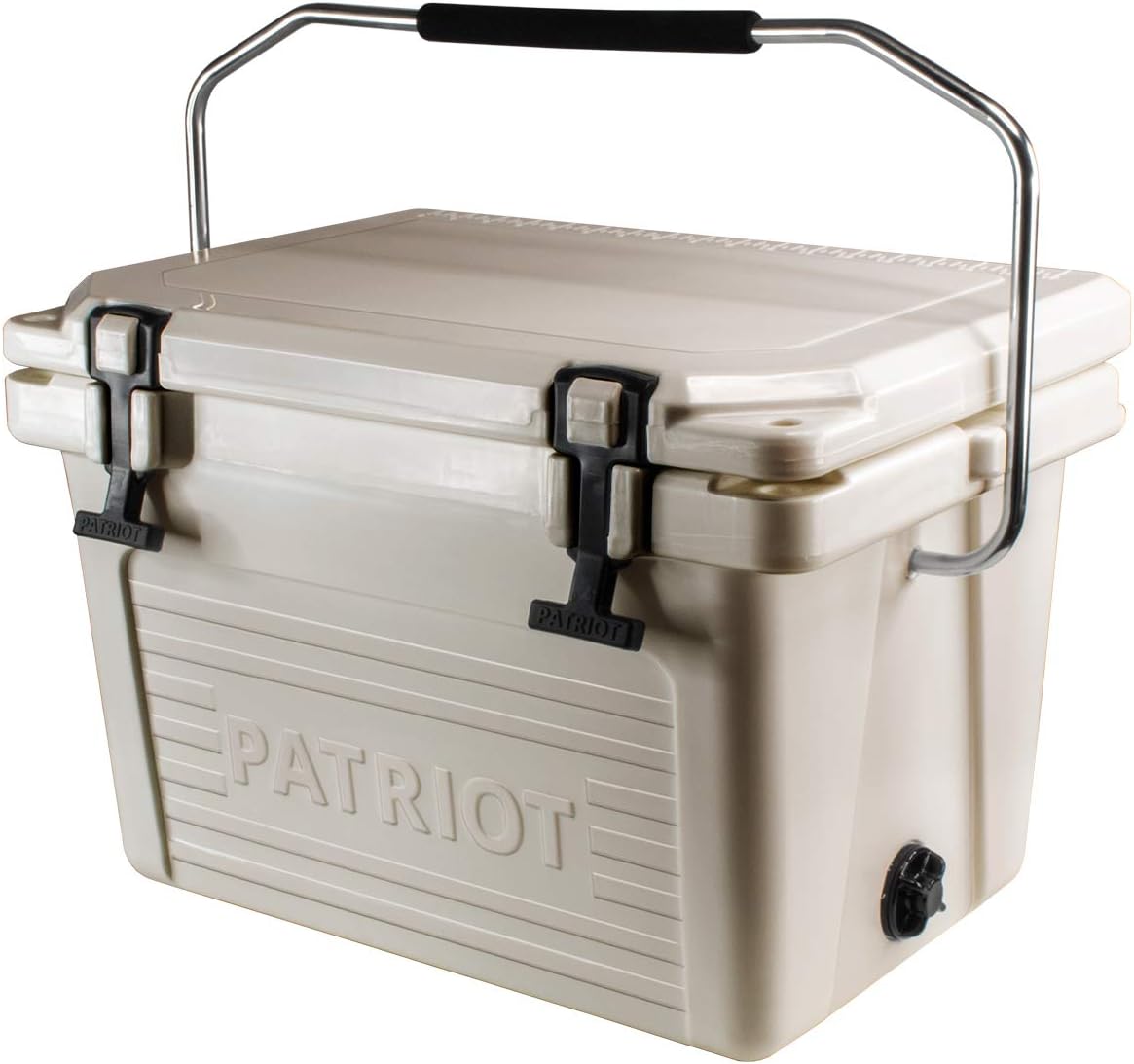 Patriot Coolers 20 Quart Rotomolded Cooler - 24 Can Ice Chest with Sturdy Handle, Heavy Duty Rubber Latches, and Convenient Quick Drain Plug