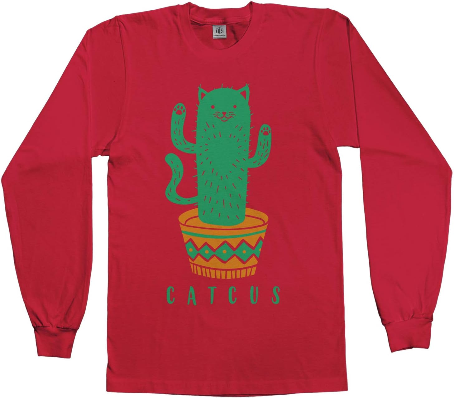 Threadrock Kids Catcus Cat Cactus Plant Youth Long Sleeve T-Shirt