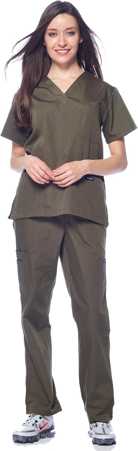 Dagacci Scrubs Medical Uniform Women and Man Scrubs Set Medical Scrubs Top and Pants thumbnail