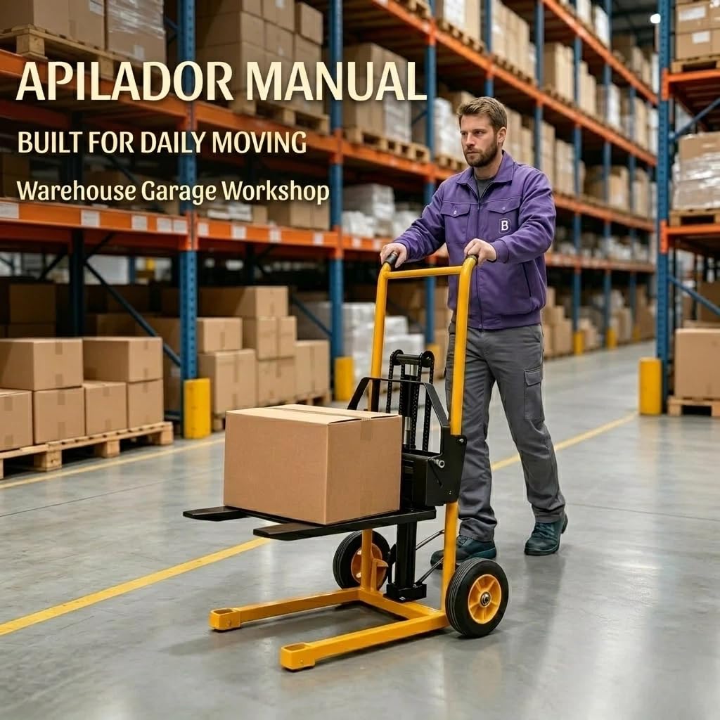 Elevador Manual de Carga de 200 kg - Carretilla Elevadora Compacta Y Ligera de Acero con Altura de 900 mm, Transpaleta de Bomba Hidráulica para Almacenes Y Talleres