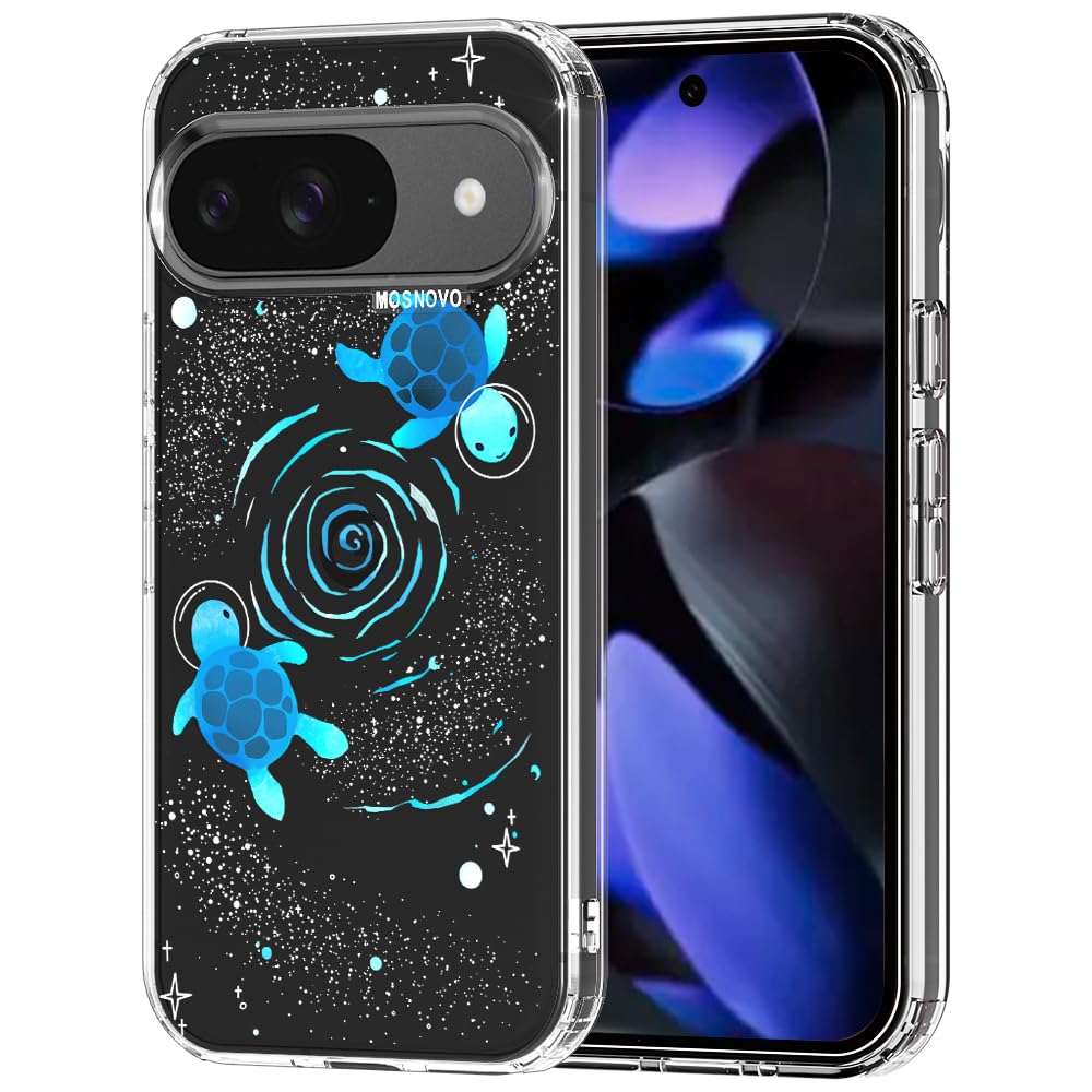 MOSNOVO Case for Google Pixel 9 & Pixel 9 Pro, [Buffertech 6.6ft Military-Grade Drop Protection] [Anti Peel Off Tech] Clear TPU Bumper Phone Case Cover Design - Great Wave — view 37