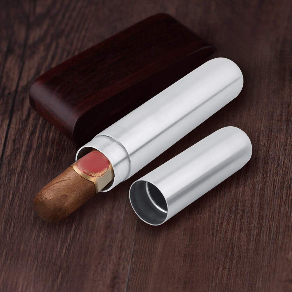 Humidor Zagęszczony uchwyt na cygaro ze stali nierdzewnej Humidor Męski futerał na papierosy z pojedynczą rurką podróżny futerał