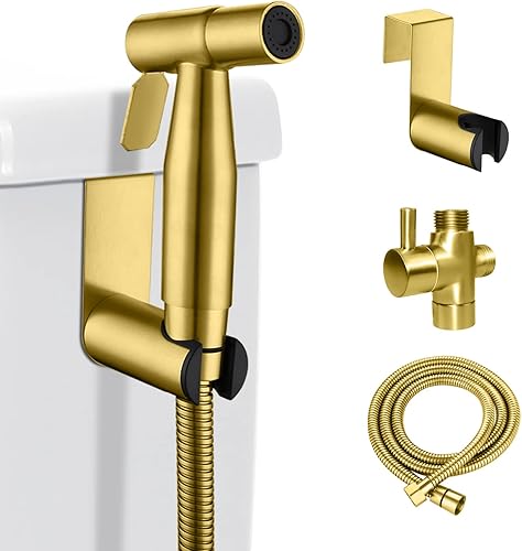 LOSCHEN Kit de rociador de bidé para inodoro, rociador de mano Shattaf Accesorio de inodoro de acero inoxidable para baño de mascotashigiene