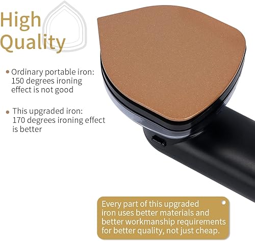 Miniatura 2 de Mini plancha portátil de viaje con suela antiadherente, vaporizador, color negro