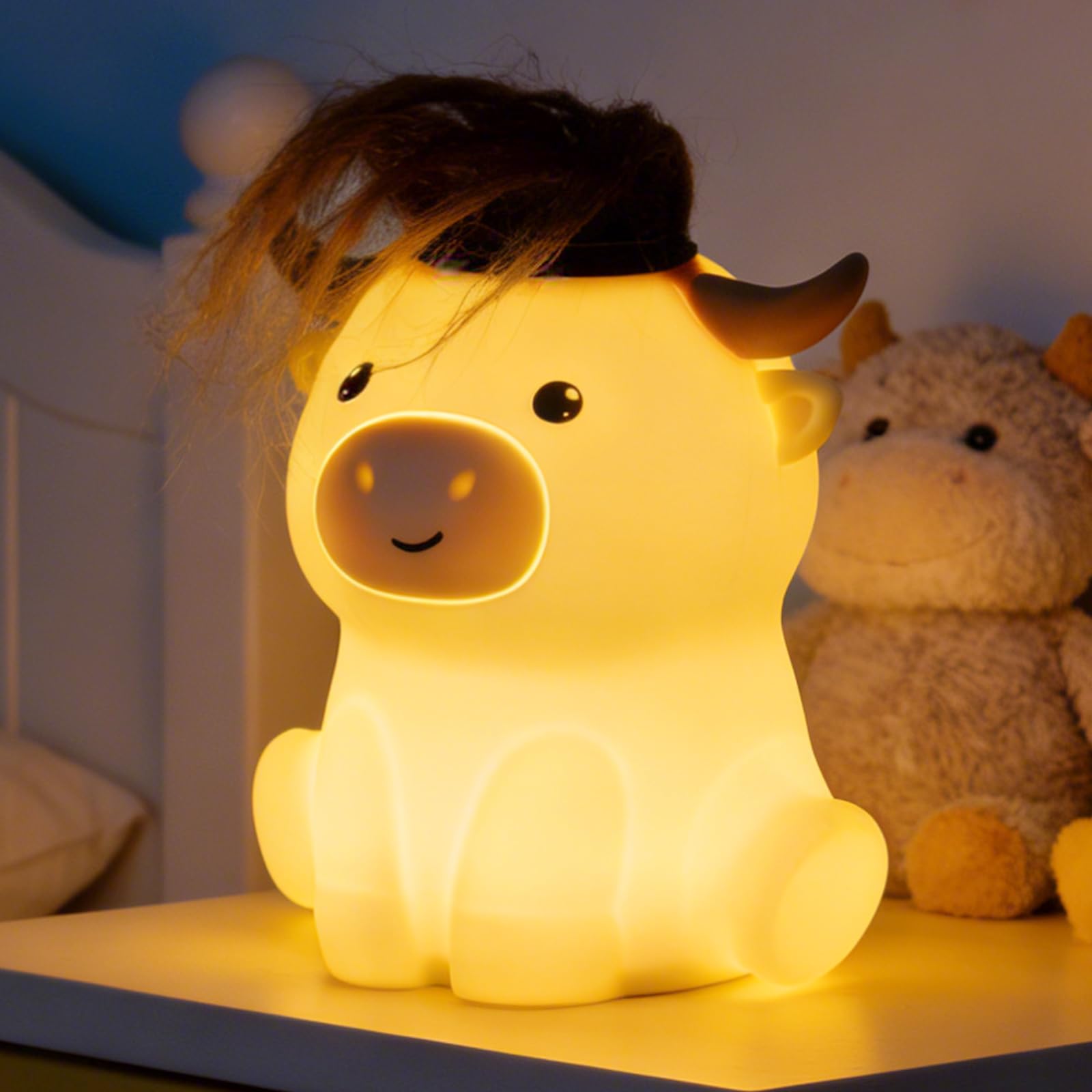 Amazon.com : Amaredom Highland Cow Night Light, Silicone, Dimmable