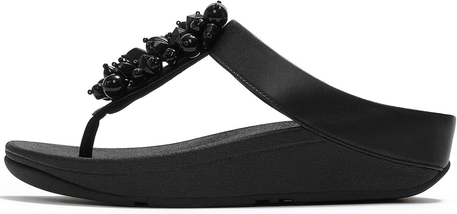 FitFlop Women's FINO Bead-Cluster Toe-Post Sandals | Lightweight Supportive Summer Sandals w/Cushioned Comfort & Arch Support