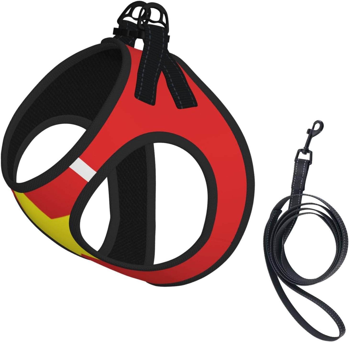 Vietnamese Flag Pet Vest Small Size Dog Harness and Leash Set for Training, Reflective & Adjustable with Accessories Small