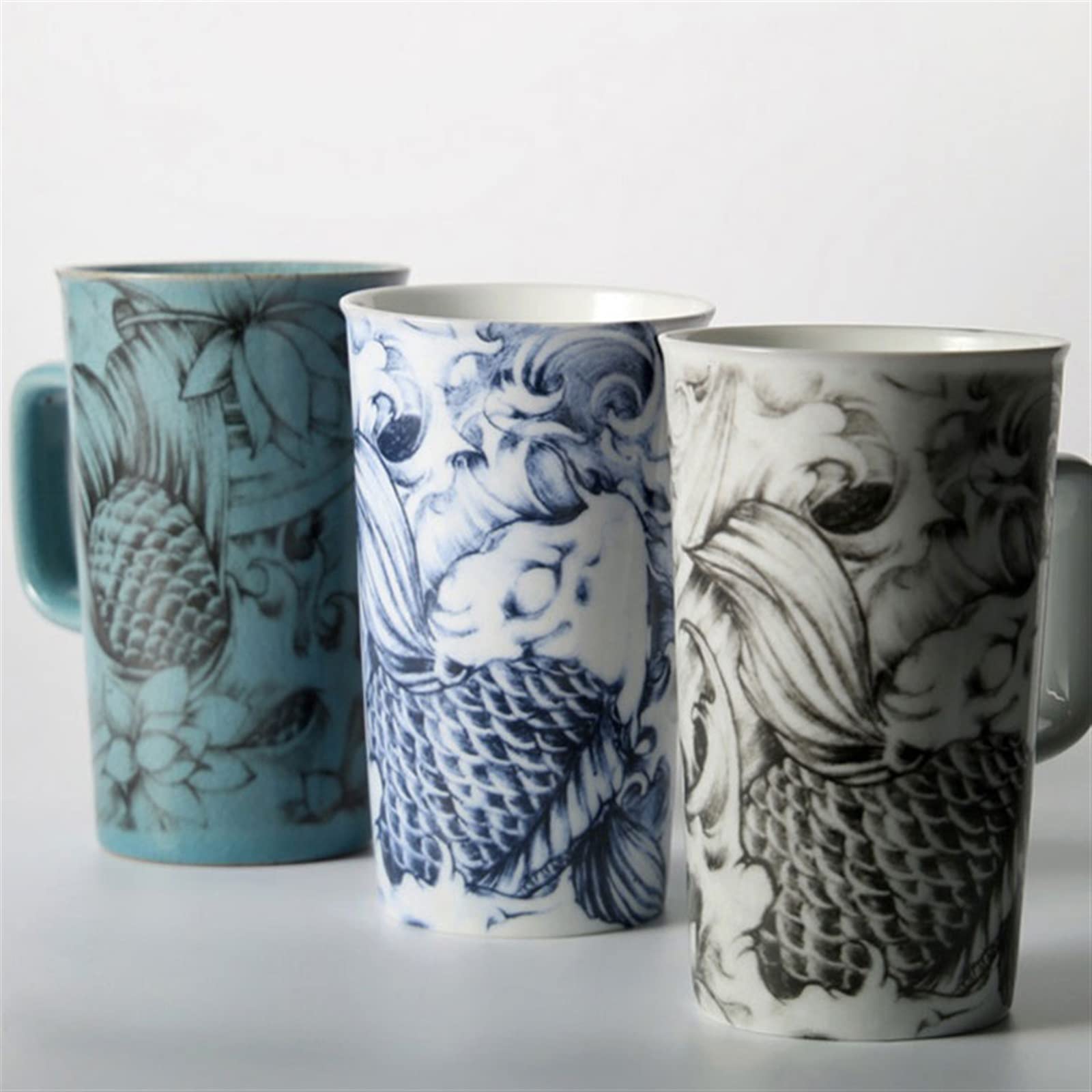 Akcesoria wędkarskie 500 ml kubek o dużej pojemności, ceramiczny kubek do picia, śniadanie rodzinne, kubek na mleko pudełko na małe części (kolor: A)