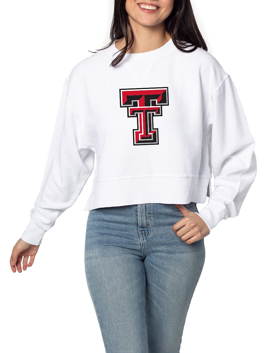 chicka-d NCAA womens Corded Boxy Pullover