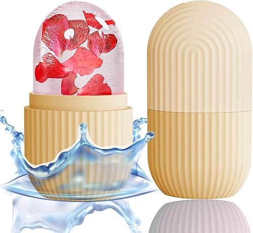 Miniatura 20 de Rodillo facial de hielo, molde de hielo para cara y ojos, herramienta de belleza de silicona reutilizable para masaje, acondicionamiento natural