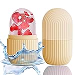 XHJRI Ice Face Roller Massager,Ice Cube Roller for Face, Eyes and Neck Naturally Conditioning and Skin Care,De-Puff Eye Bags,Reduce Migraine Pain,Reusable Massage Silicone Ice Mold (Beige)