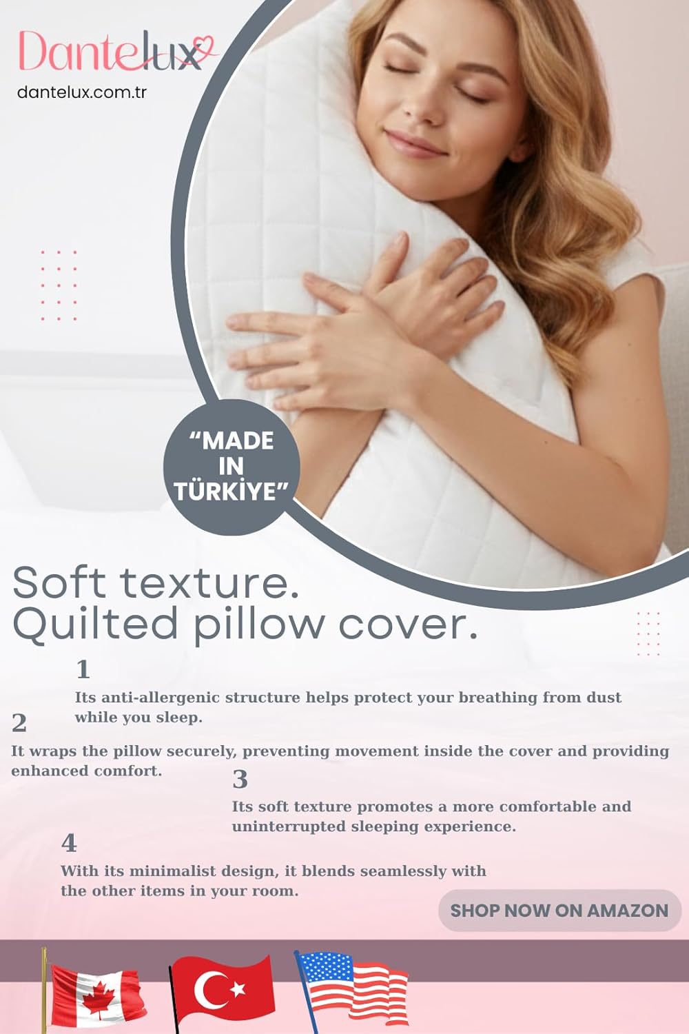 Premium Quilted Pillow Protector 2-Pack, 20x28 Inches – Breathable, Soft Covers with Zipper – Machine Washable Standard Size Pillowcases for Bed Pillows