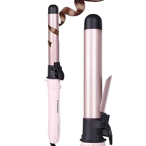 Rotating Curling Iron NOBBLEQG Global Voltage Automatic Curling Iron with Clamp 5 Heat Settings 360 Rotatable Power Cord