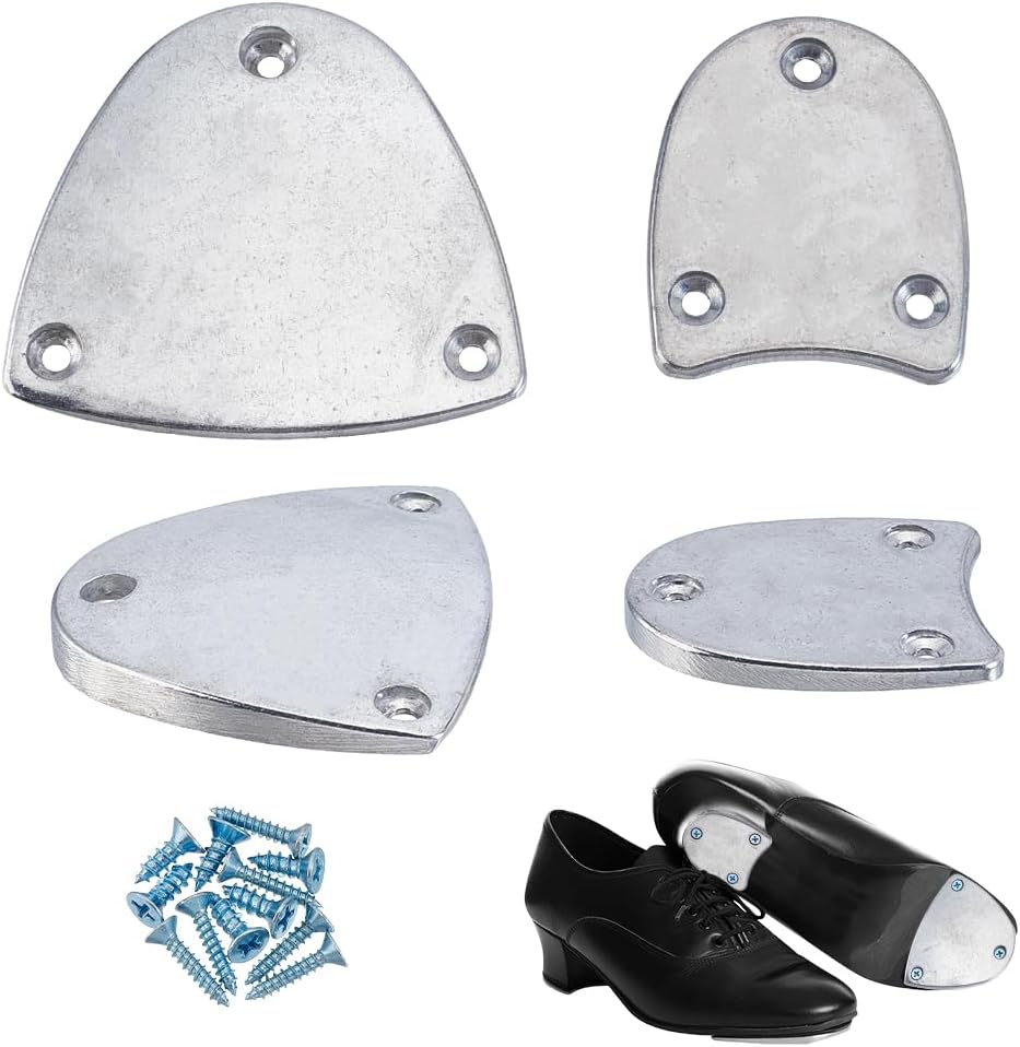 1 Pair Aluminum Alloy Shoe Heel Plates Metal Sole Protector Pads Guard Taps Repair Kit with Screw Nails for Shoe
