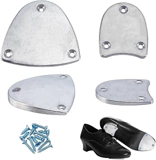 1 Pair Aluminum Alloy Shoe Heel Plates Metal Sole Protector Pads Guard Taps Repair Kit with Screw Nails for Shoe