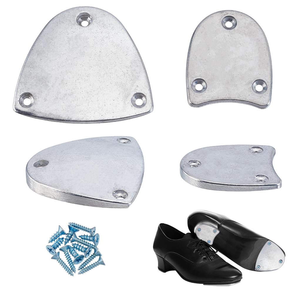 1 Paar Aluminium Legierung Schuh Absatz Platten Metall Sohle Schutz Pads 2.6"x3" Sohle Wächter Klopfen Reparatur Kit mit Schrauben für Leder Schuh Stepptanz Schuhe Stiefel Absatz Ersatz
