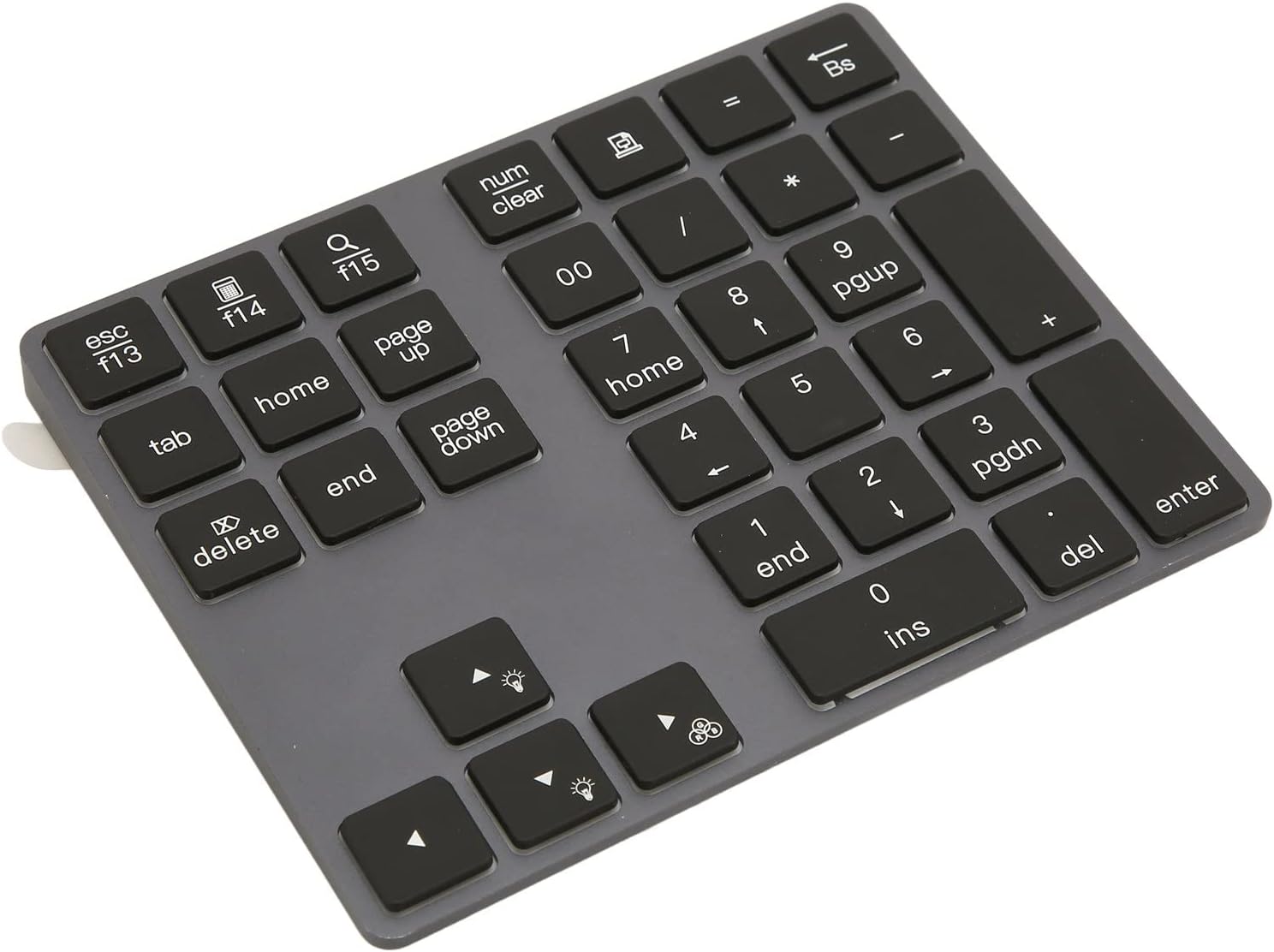Matybobe Wireless Number Pad Mini Ultra Thin Aluminum Alloy 7 Color Backlit 34 Key Numeric Keypad for OS