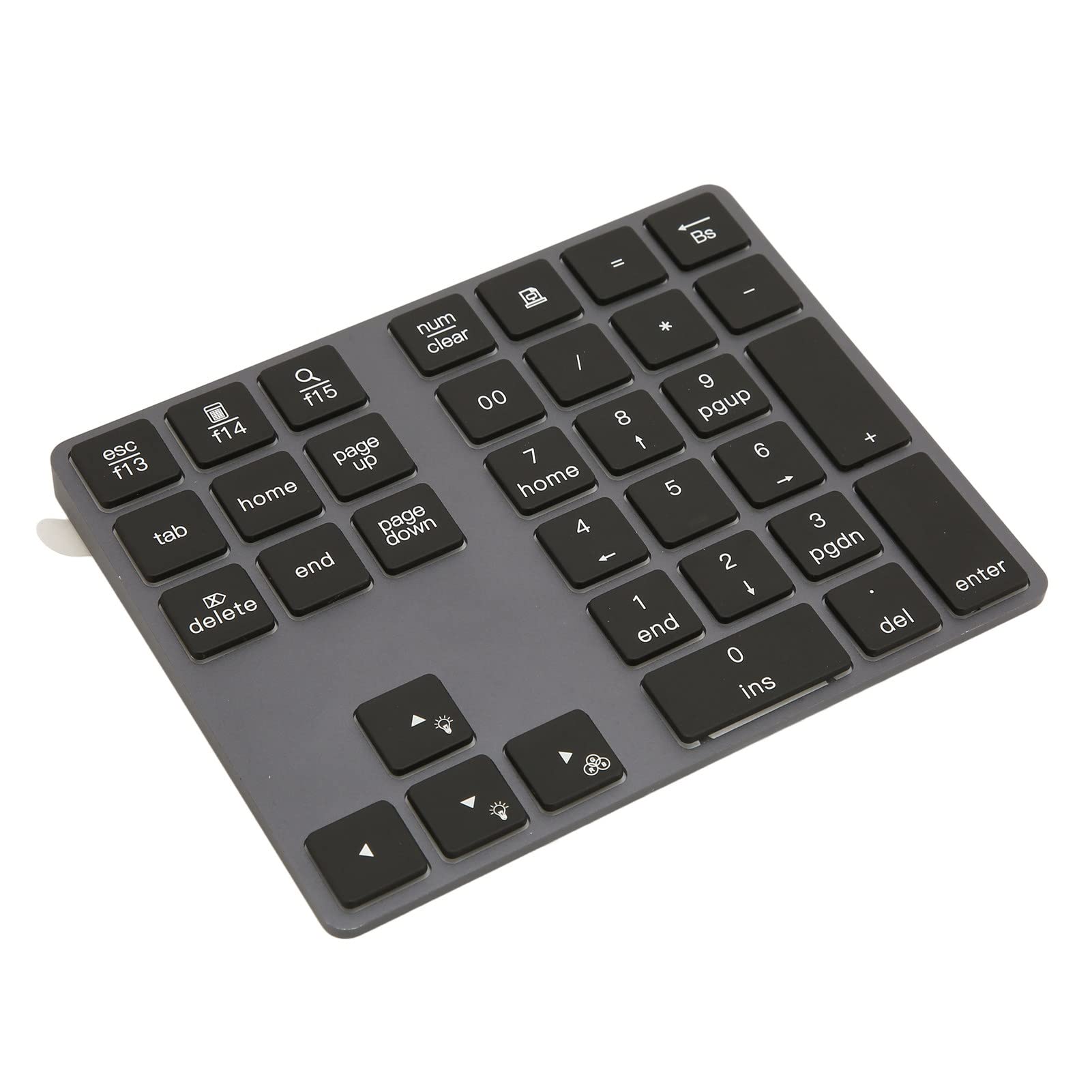 Tastierino Numerico Wireless in Lega di Alluminio Tastierino Retroilluminato a 7 Colori per Operativo, Numerico Compatto a 34 Tasti per Fogli di Calcolo, Mini Facile da Trasportare