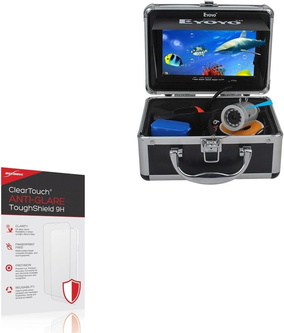 BoxWave Screen Protector Compatible With Eyoyo EF07 Pro Fishing Monitor (7") - ClearTouch Anti-Glare ToughShield 9H (2-Pack), Anti-Glare 9H Tough Flexible Film Screen Protector