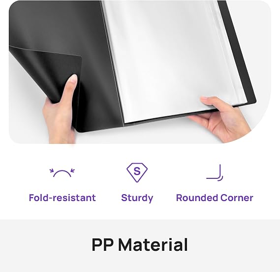 A4 Display Folder, 1 Pc, 40 Pockets, Black