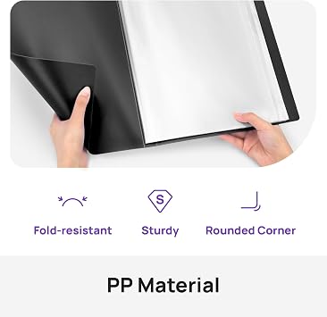 A4 Display Folder, 1 Pc, 40 Pockets, Black