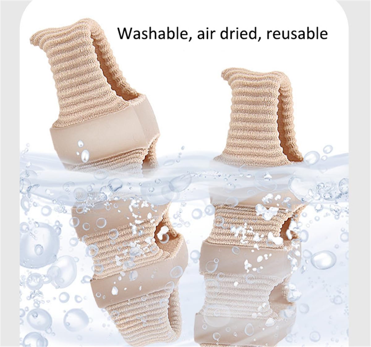 Toe Separators Toe Spacers, Bunion Corrector Hammer Toe Straighteners, Gel Toe Spreaders Toe Cushion Sleeves, for Toe Alignment, Crooked Overlapping Toes, Hallux Valgus Plantar Fasciitis (3 Holes)