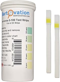 Ammonia Test Strips 0-100 ppm [Vial of 25 Strips] for Industrial Applications