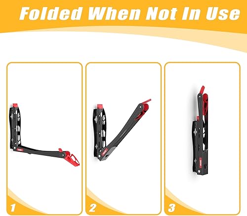 Miniatura 8 de TORACK BIKEPAL - Portabicicletas giratorio sin elevación, soporte vertical de montaje en pared para almacenamiento en garaje (paquete de 1)