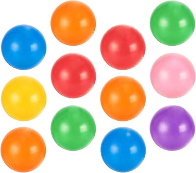 Replacement Balls, Compatible with VTech, 12 Pieces 1.57 Inch Thick Multi Colored Plastic, Soft, Keeps its Shape, Air Filled Ocean Balls, Sturdy and Dependable, Easy to Clean