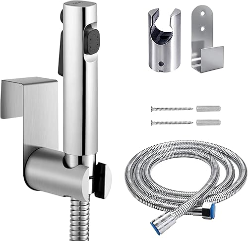 Juego de ducha de mano de bidé, boquilla de modo de chorro doble, juego de aerosol de pañal de tela de bebé de plástico ABS con dispensador de