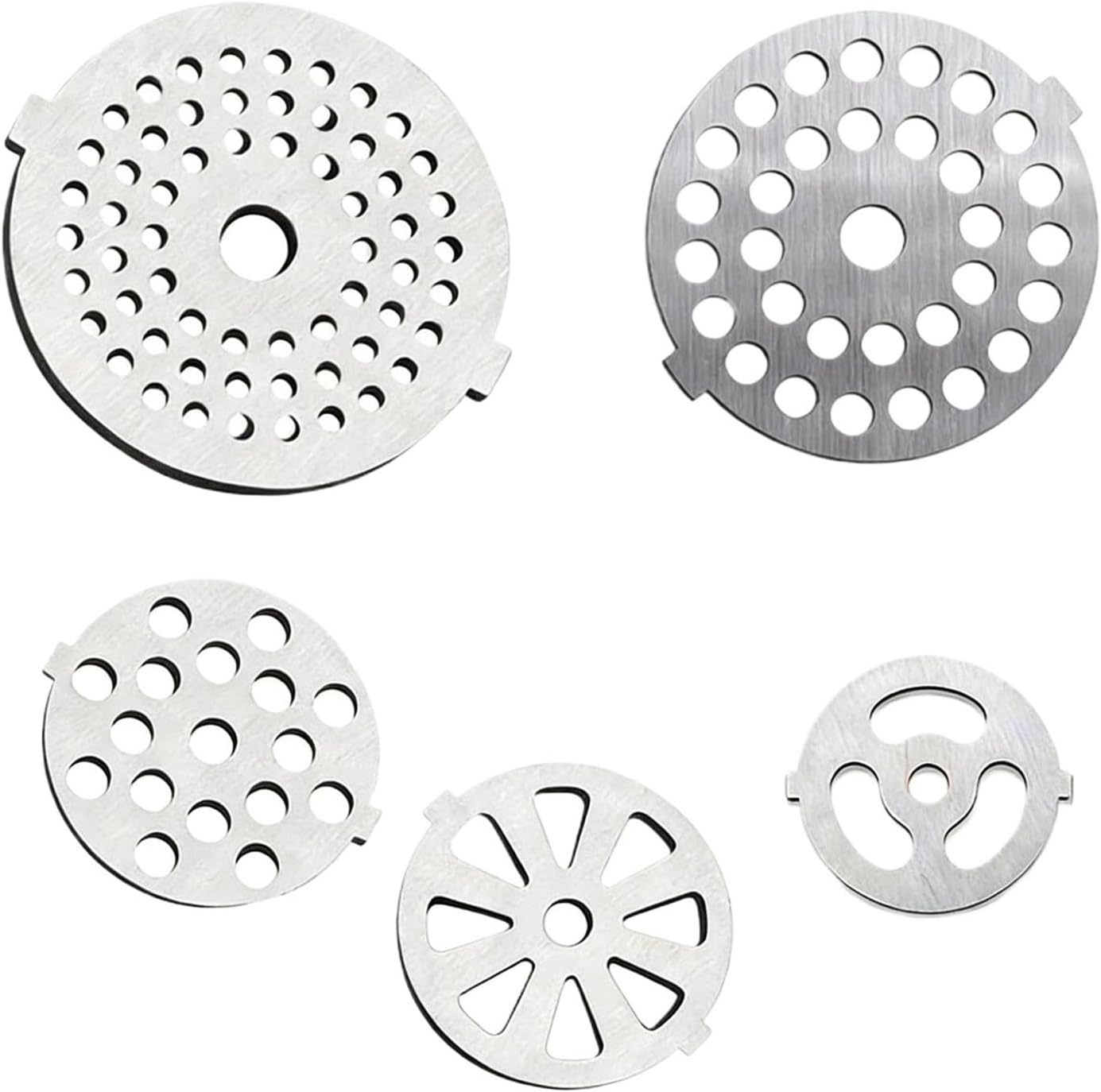 1pcs Meat Grinder Plate Net Cut Meat Grinder Parts Elements Replace Stainless Steel Meat Hole Plate 5 Pattern To Choose(5PCS)